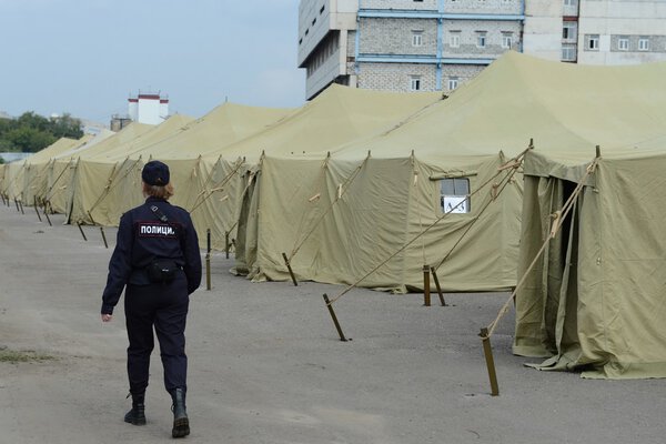 Temporary camp for displaced persons