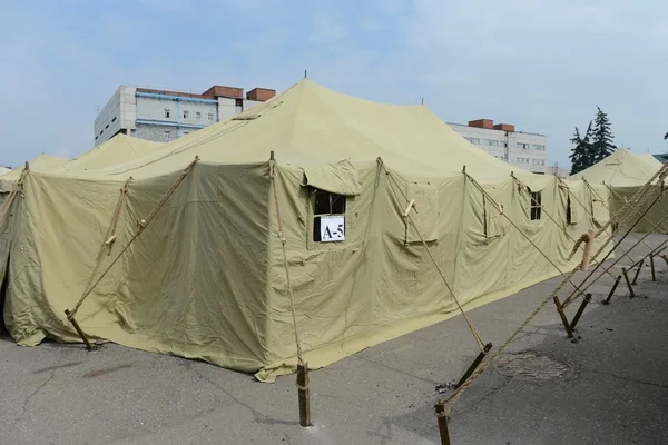 Temporary camp for displaced persons — Stock Photo, Image