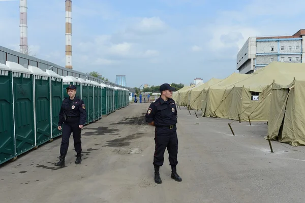 Temporary camp for displaced persons — Stock Photo, Image