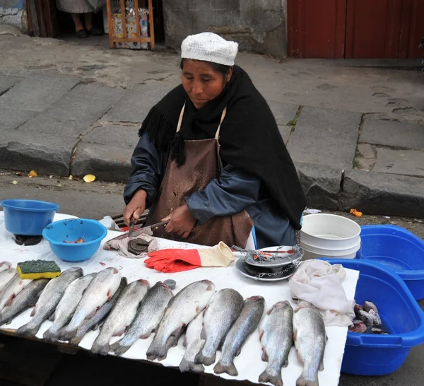 Women selling on the street of La Paz. — Stock Photo, Image