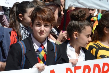 Üniversite öğrencileri ve Alicante üniversite öğrencileri protesto gösterisi