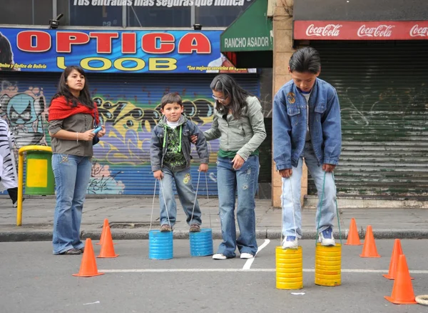 Unidentified children on holiday in the city of La Paz. — Stock Photo, Image