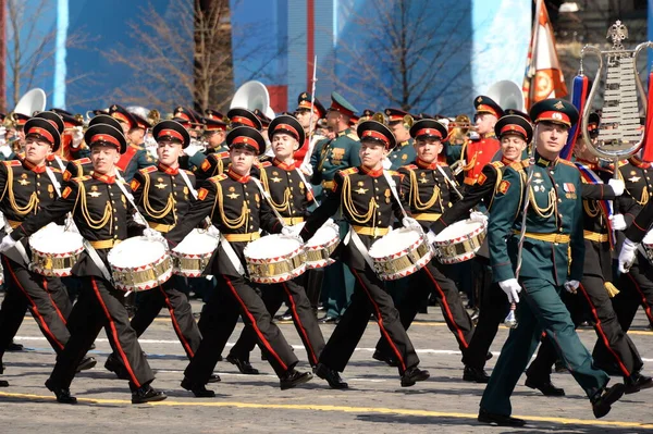 Moskou Russie Mei 2021 Drummers Van Moskouse Militaire Muziekschool Tijdens — Stockfoto