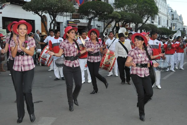 The inhabitants of the city during the carnival in honor of the virgin of Guadalupe. — Stock Photo, Image