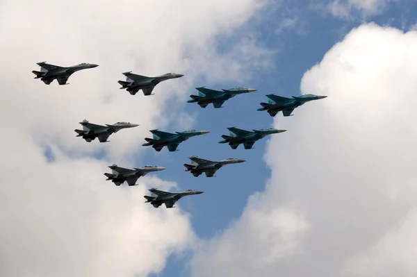 Moscow Russia Maj 2021 Taktisk Flygel Bestående Grupp 30Sm Och — Stockfoto