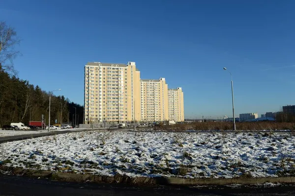 Moscow Ryssland December 2020 Lägenhet Byggnader Boris Pasternak Street Moskva — Stockfoto