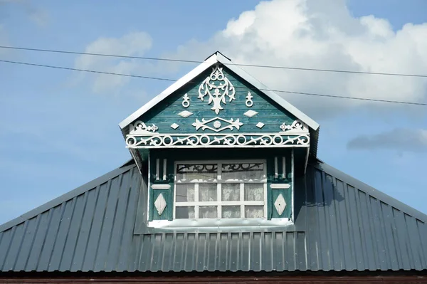 Zaozerye Yaroslavl Region Russia August 2021 Mezzanine Wooden House Village — Stock Photo, Image