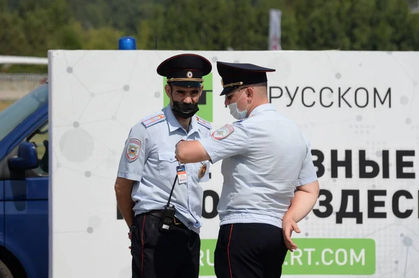 Zhukovsky Región Moscú Rusia Julio 2021 Oficiales Policía Sobre Protección —  Fotos de Stock