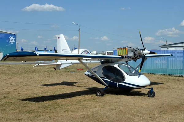 Zhukovsky Moscow Region Russia July 2021 在朱科夫斯基的Maks 2021国际航展上第一架全电动的Sigma 4E型飞机 — 图库照片