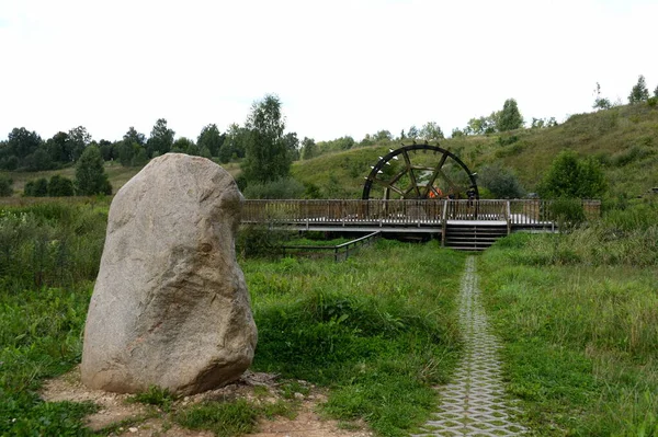 Radonezh Moskva Region Rusko Srpna 2021 Vodní Kolo Řece Stránce — Stock fotografie