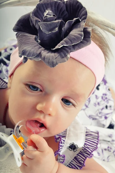 Portrait of beautiful baby girl — Stok Foto