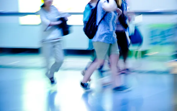 Passenger at subway station — Stock Photo, Image