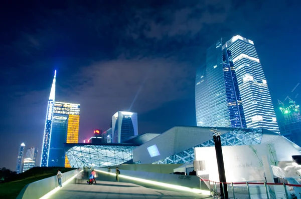 Guangzhou paysage nocturne de la ville — Photo