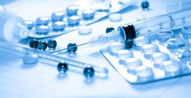 Tıbbi arka plan hap sıcaklık göstergesi