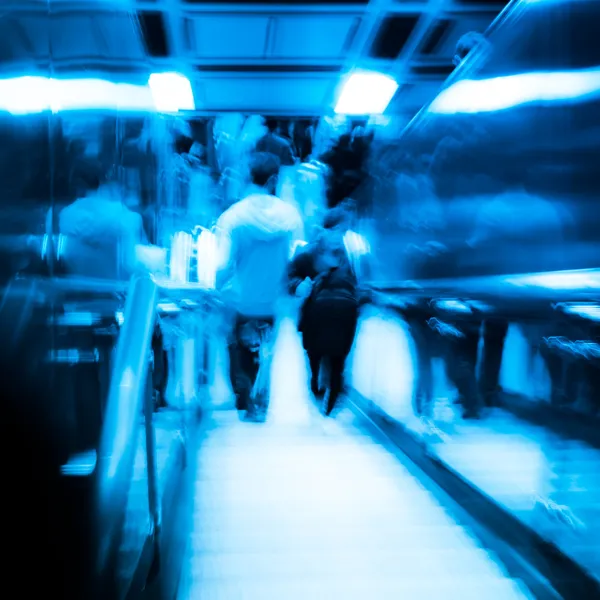 City passenger on elevator at subway station — Stock Photo, Image