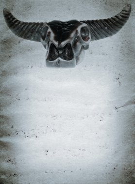 iblis boğa skull eski kağıt doku