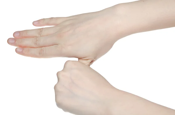 Professional medical hand washing gesture — Stock Photo, Image