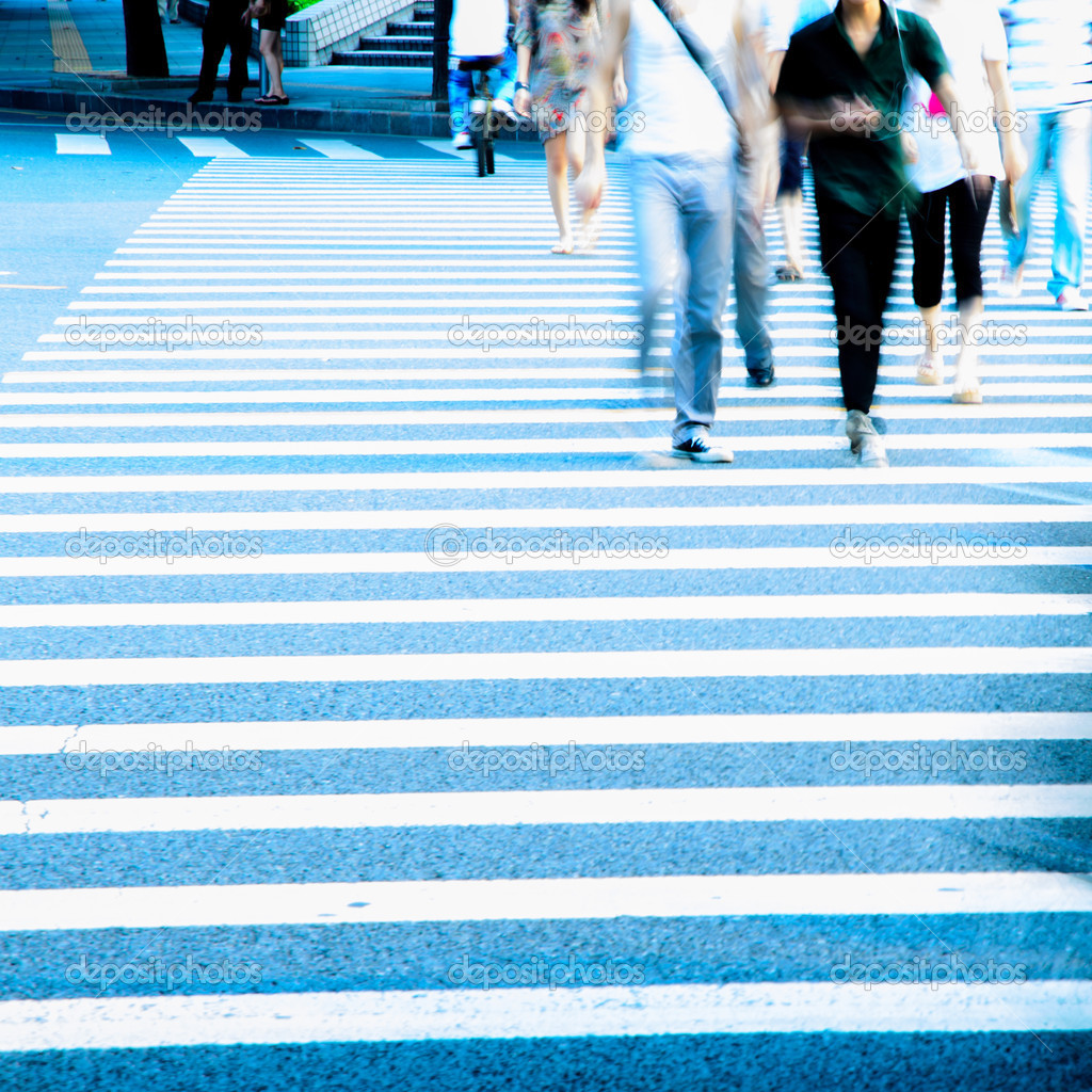 Pedestrians in city street