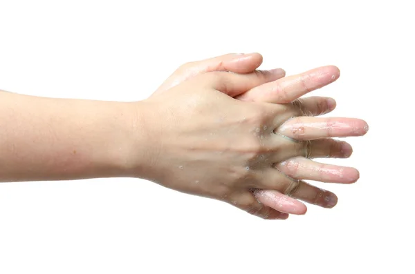 Medische wassen hand gebaar serie Stockfoto
