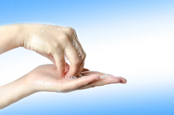 Lavagem médica mão gesto série — Fotografia de Stock