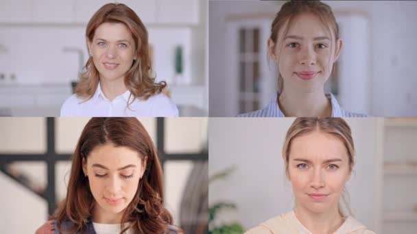 Portrait different age females — Stock Video