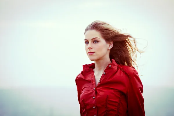 Portrait in wind — Stock Photo, Image