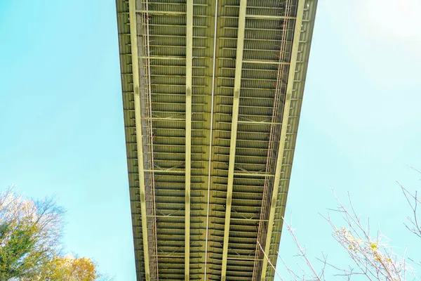 Autópálya Híd Acéllemezgerendákból Dunán Regensburg Sinzing Közelében — Stock Fotó