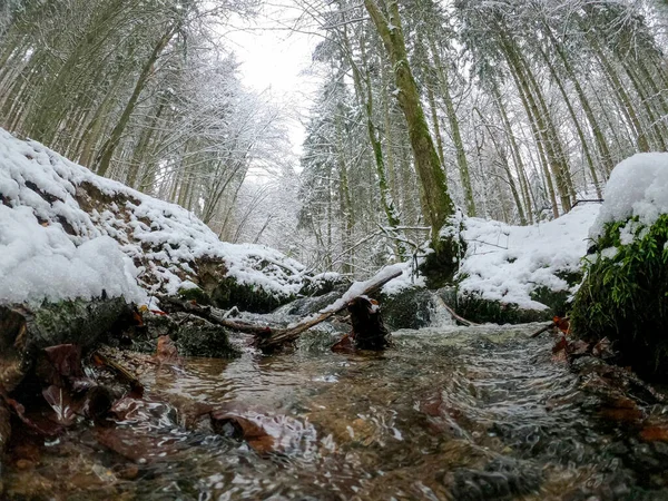 Hiver Avec Beaucoup Neige Bavière Est Nouveau Beau Chaque Année — Photo