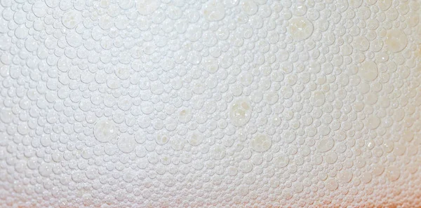 Espuma Cerveja Vidro Com Bolhas Fotografadas Estúdio — Fotografia de Stock