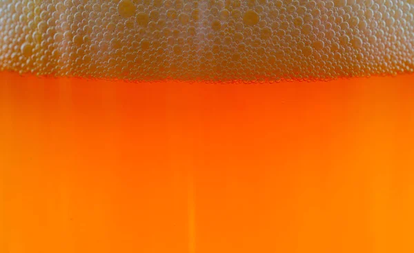 Schaum Aus Bier Glas Mit Blasen Atelier Fotografiert — Stockfoto