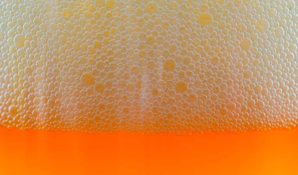 Schaum Aus Bier Glas Mit Blasen Atelier Fotografiert — Stockfoto