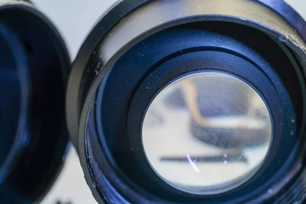 Reinigen Demonteren Van Lens Voor Fotografie Onderdelen — Stockfoto