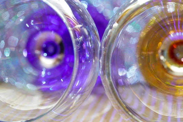 Üveg Világít Alulról Színes Fény Teremt Fogyasztási Mintákat Kell Használni — Stock Fotó