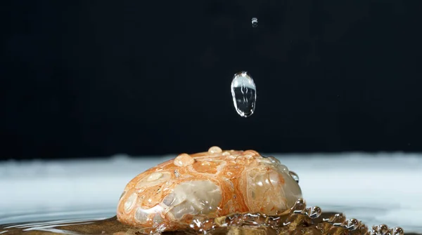 Gotas Água Fotografadas Com Flashes Alta Velocidade Estúdio — Fotografia de Stock