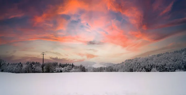 Inverno Con Tanta Neve Baviera Nuovo Bello Ogni Anno — Foto Stock
