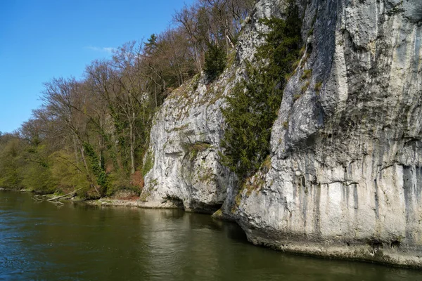 Dunaj Průlom Kelheimu Kláštera Weltenburg Kameny Proudem Dunaje — Stock fotografie