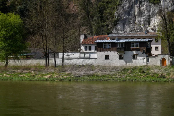Découverte Danube Kelheim Monastère Weltenburg Avec Des Rochers Courant Danube — Photo