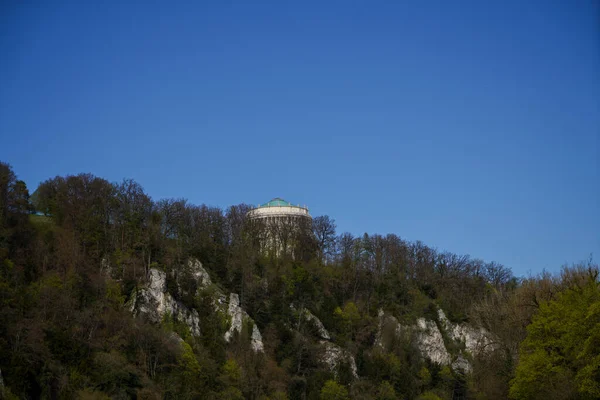 Découverte Danube Kelheim Monastère Weltenburg Avec Des Rochers Courant Danube — Photo