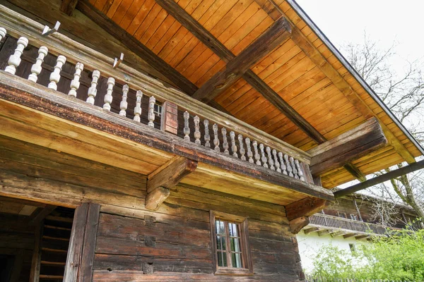 Wooden Farmhouse Bavaria Many Details Roof Wooden Windows Doors — Stok fotoğraf