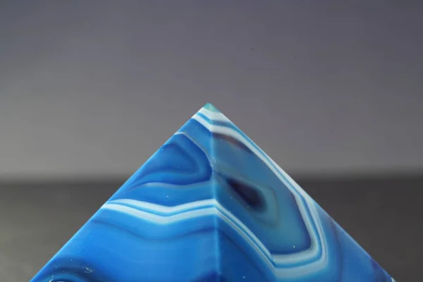 Blue Violet Pyramid Agate Quartz Inclusions Worked Disc — Foto de Stock