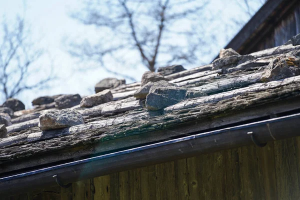 Фермерский Дом Баварии Многими Деталями Крыши Деревянных Окон Дверей — стоковое фото