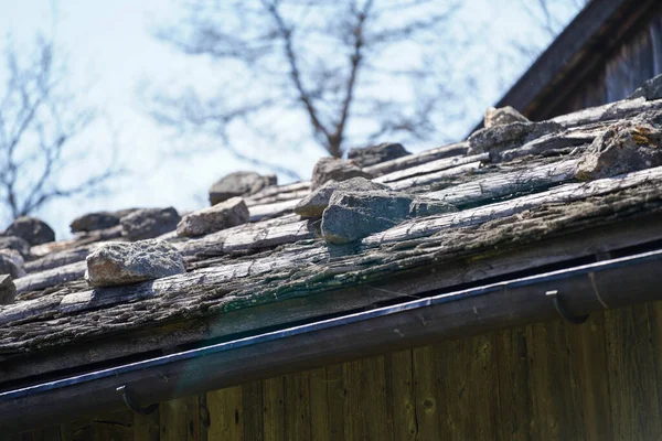 Statek Bavorsku Mnoha Detaily Střechy Dřevěná Okna Dveře — Stock fotografie