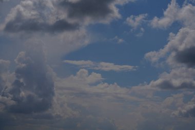 Bavyera Ormanı 'nda kara bulutlar ve parlak yıldırımlarla fırtına