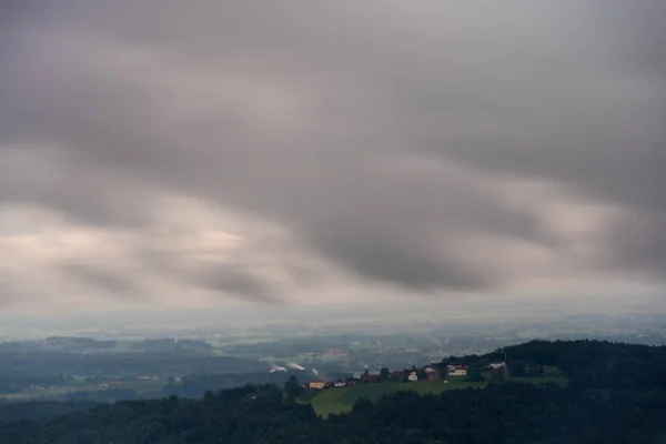 Landscape Photos Clouds Blue Sky Bavarian Forest Fascinating — Zdjęcie stockowe