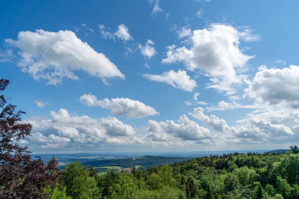 Landscape Photos Clouds Blue Sky Bavarian Forest Fascinating — Stok fotoğraf