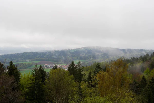 Landschaftsfotos Wolken Und Blauer Himmel Bayerischen Wald Mit Faszinierenden — Stockfoto