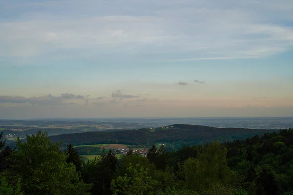 Landscape Photos Clouds Blue Sky Bavarian Forest Fascinating — Stok fotoğraf