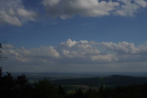 Photos Paysages Dans Forêt Bavaroise Avec Des Nuages Fascinants Ciel — Photo