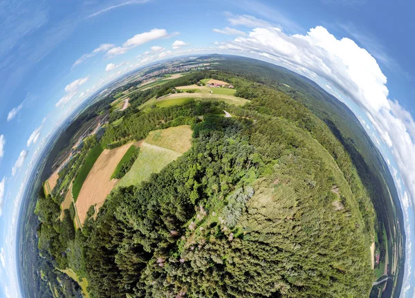 Paisagem Fotos Floresta Baviera Com Nuvens Fascinantes Céu Azul — Fotografia de Stock