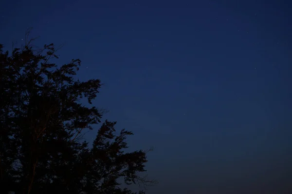 Nocne Niebo Gwiazdami Księżycem — Zdjęcie stockowe